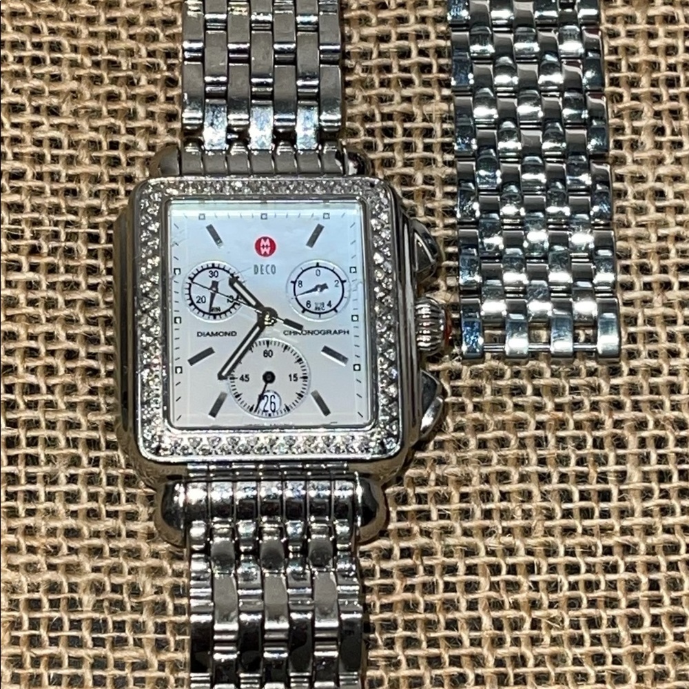Michele Deco 18 Diamond MOP Bracelet Watch - Picture 15 of 16